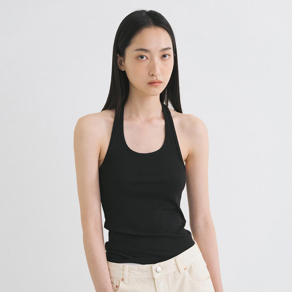 SITP5203 레트로 홀터넥 나시_Black