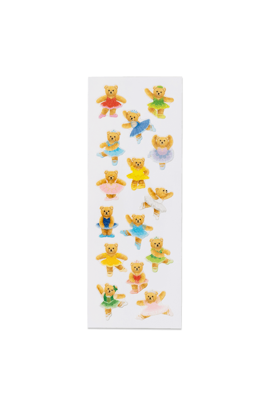 스파클 스티커 Sparklies Bear Ballerina