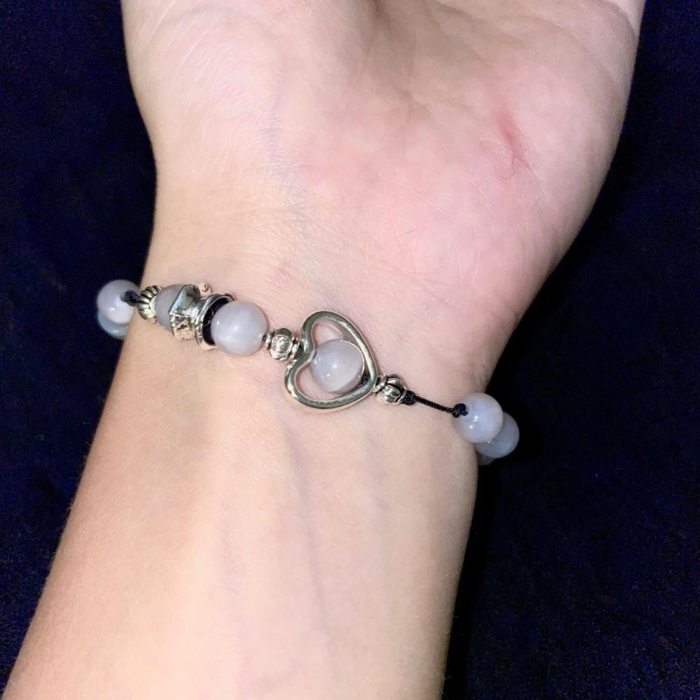 미즈 [みず] 채운옥 그레이 원석 매듭 팔찌