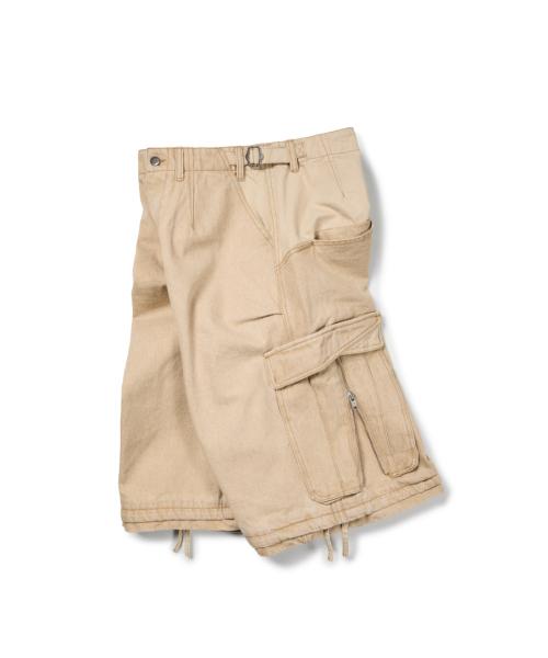 LAYERED BACK CARGO SHORTS (BEIGE)