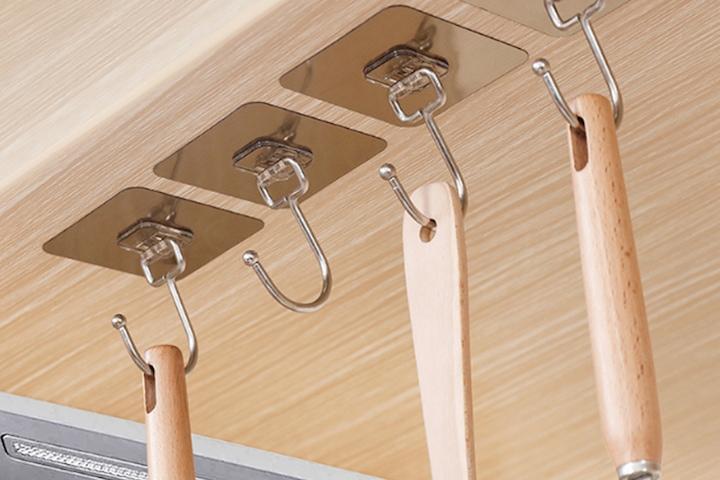 180도회전 무타공 후크 걸이 고리 5개 욕실 주방 걸이