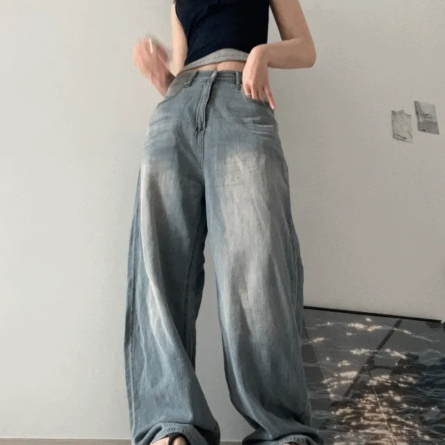 [2color 소량입고] 여름재질 와이드 팬츠 wide denim jeans