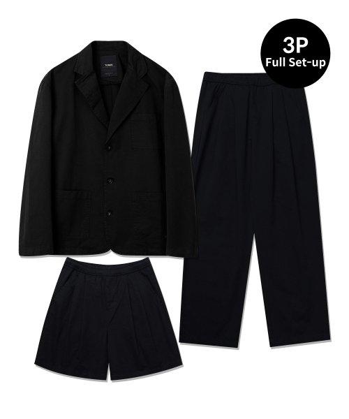 컴포트 워싱 수트셋업 3P  (BK)