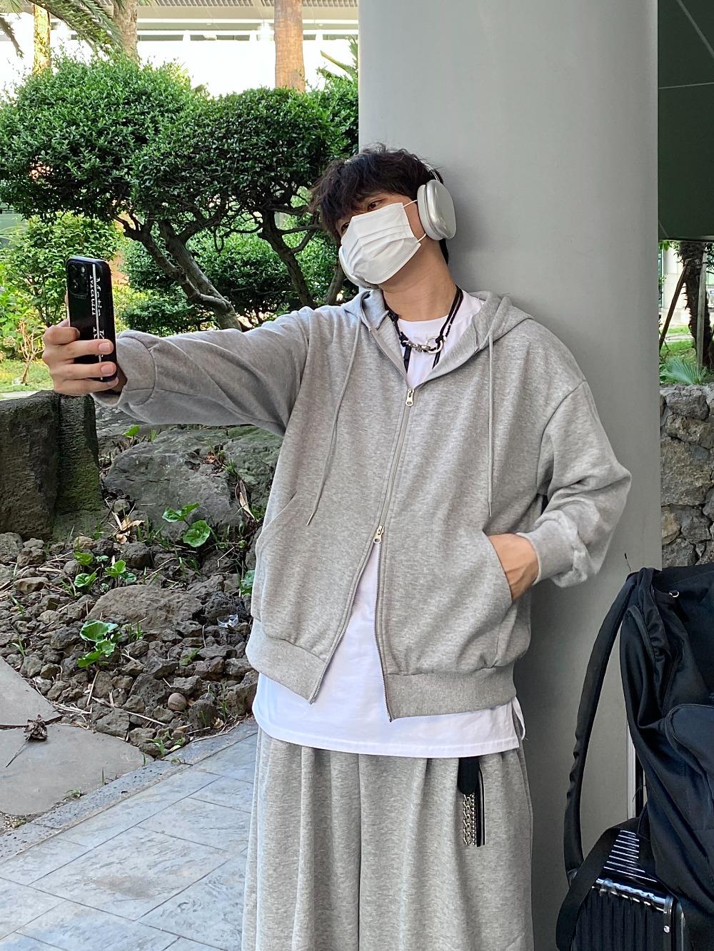 남녀공용 베이직 2way 후드집업 7C