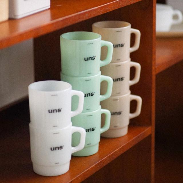 [언스] 캐주얼 로고 밀크글라스 머그컵