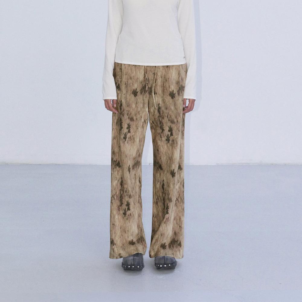 [셀럽착용] SMUDGE VELOUR BANDING PANTS - BEIGE