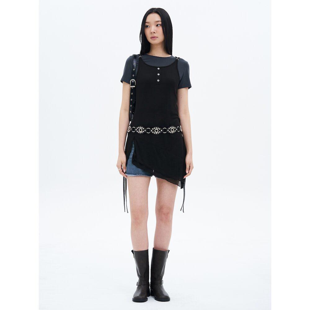 에잇세컨즈 쉬어 저지 원피스  블랙 (165471AQ35)