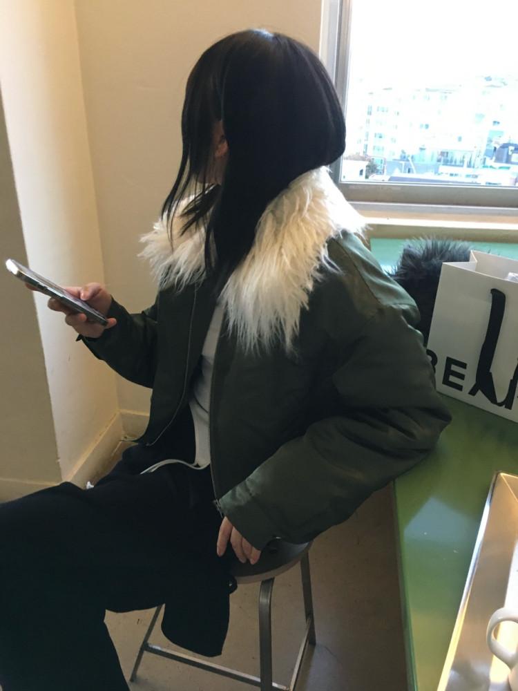 [당일/ 강추! 4ounce] 샤기 항공패딩점퍼 (2col)