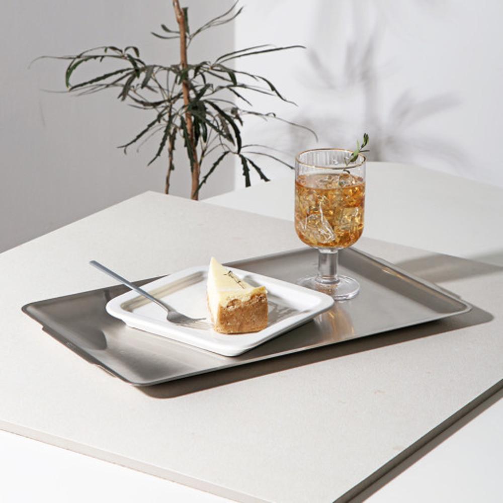 마시피렌체 스텐 사각트레이 스탠쟁반 실버 중(36.5X20.5)