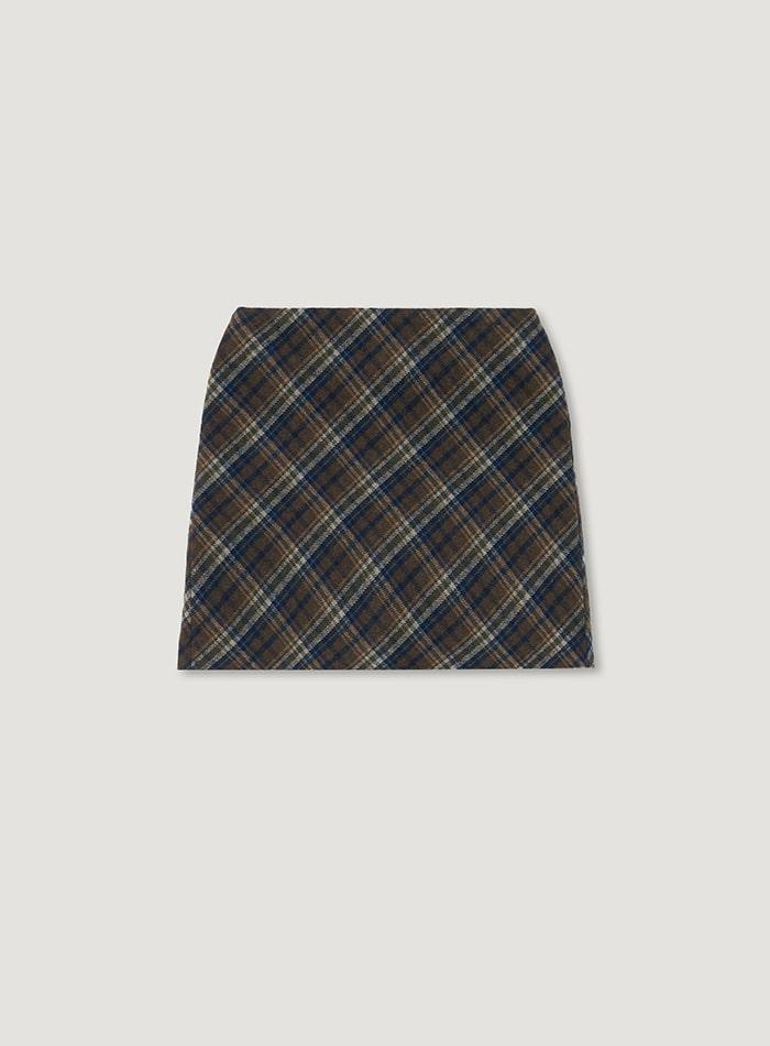 NIX CHECK MINI SKIRT_BROWN