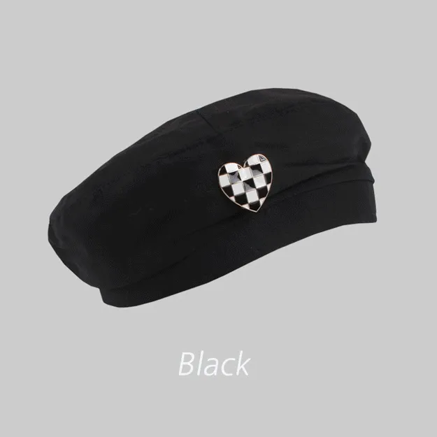 🔥⚡빠른출고⚡🔥 하트체커보드 코튼베레모