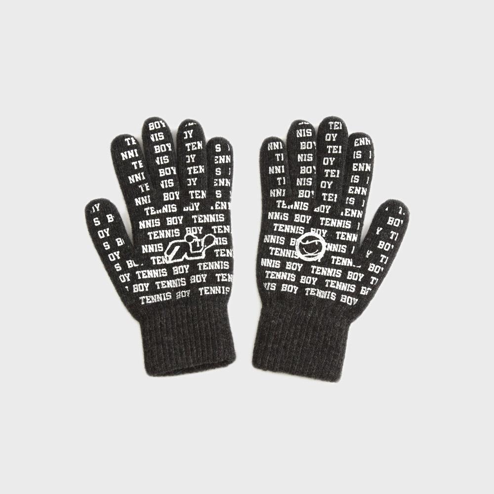 LOGO KNIT GLOVE D.GREY