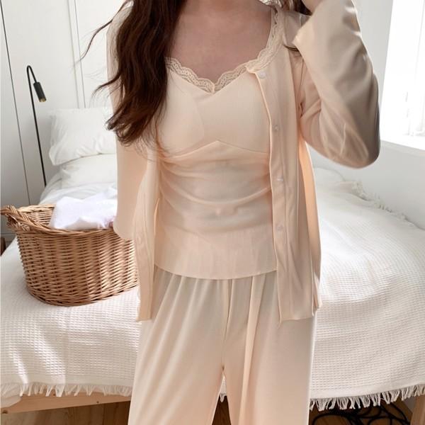 (캡 내장) sophie pajama 3 piece set 소피 3피스 세트 파자마