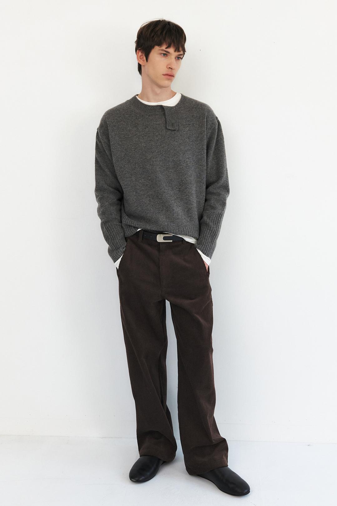 [11월8일 출고] SLIT YAK SWEATER - MELANGE GREY
