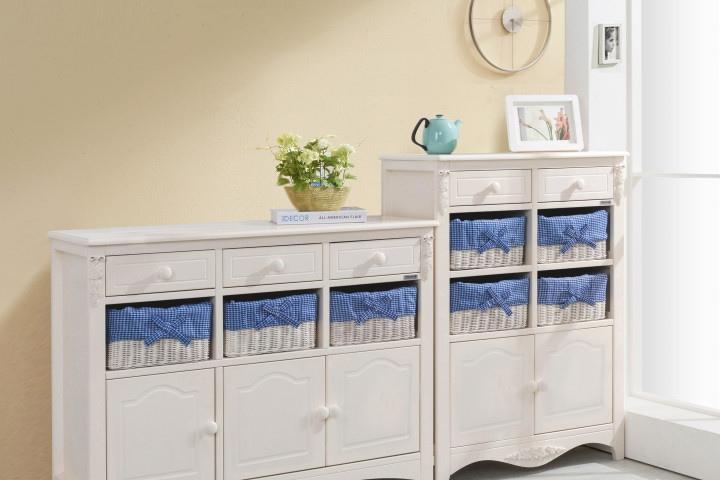 로즈하이 라탄 서랍장 다용도 수납장 거실장