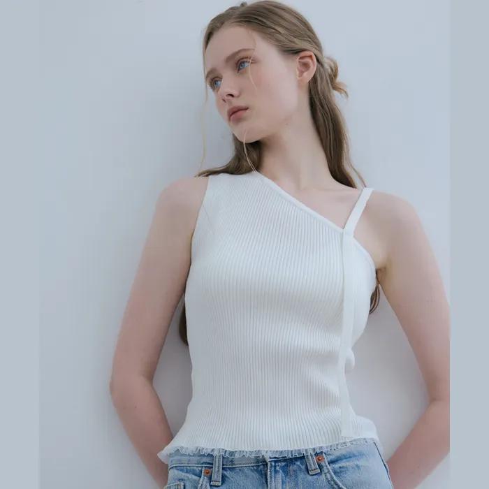 러플언발 레이스 슬리브리스-아이보리