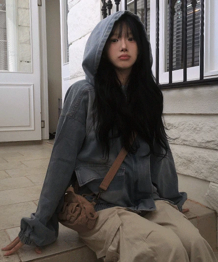 [기획🖤/오버핏] 톰 데님 후드 빈티지 워싱 투웨이 점퍼 -2color