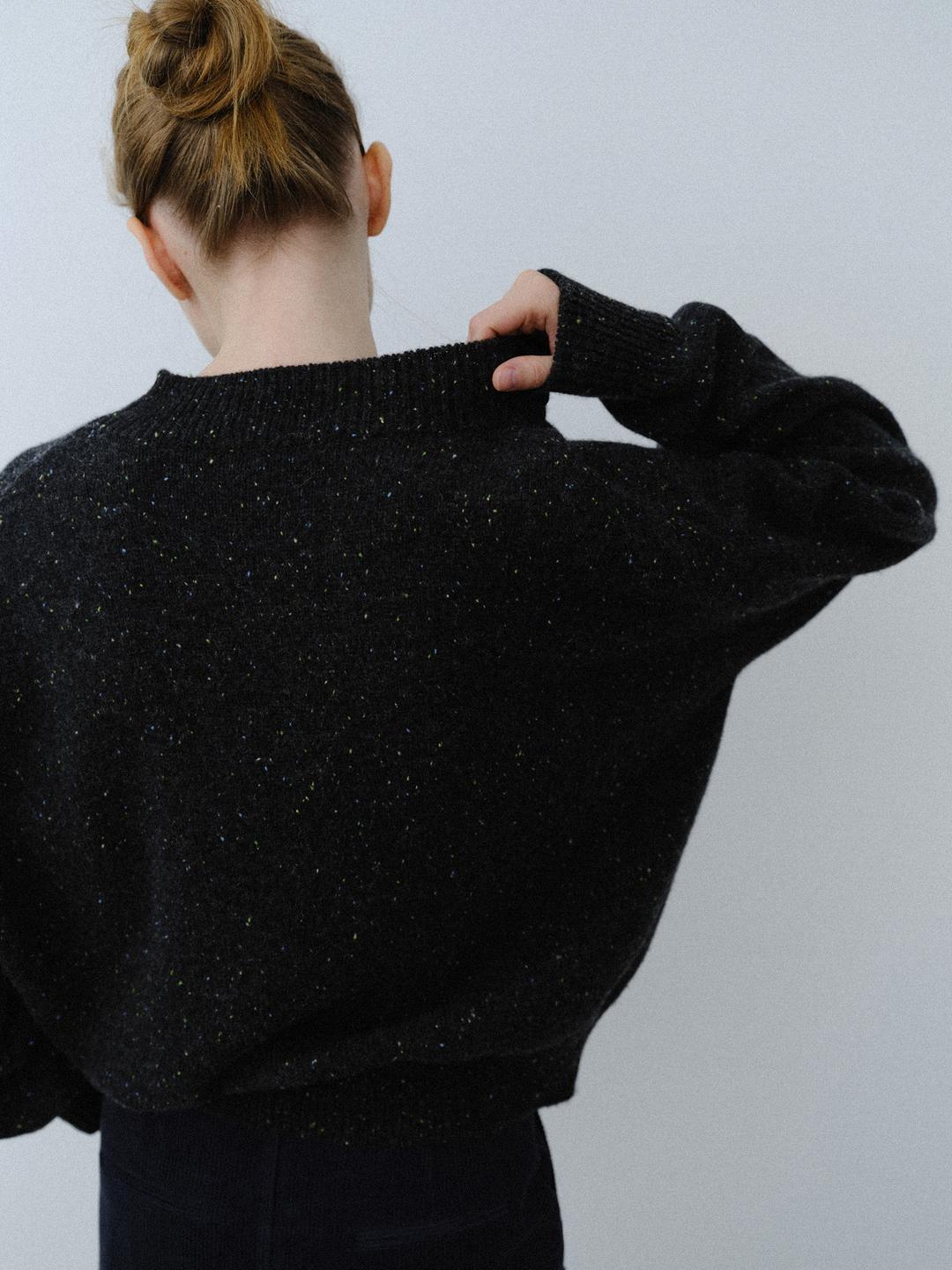 Nep Wool Knit - Melange Charcoal