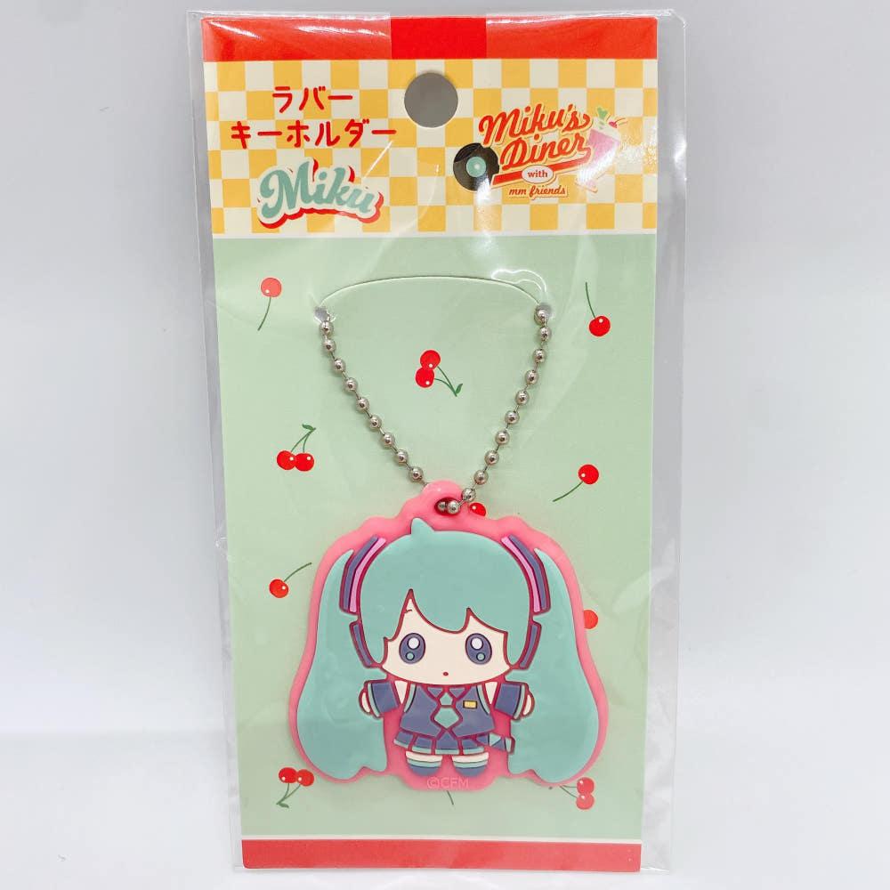 하츠네 미쿠 Miku's diner 콜라보 캐릭터 러버 키링 [보컬로이드 직수입]