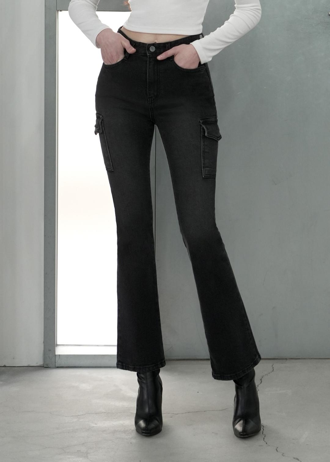 [-6cm 숏버전 추가] W1031 카고 부츠컷 팬츠_블랙