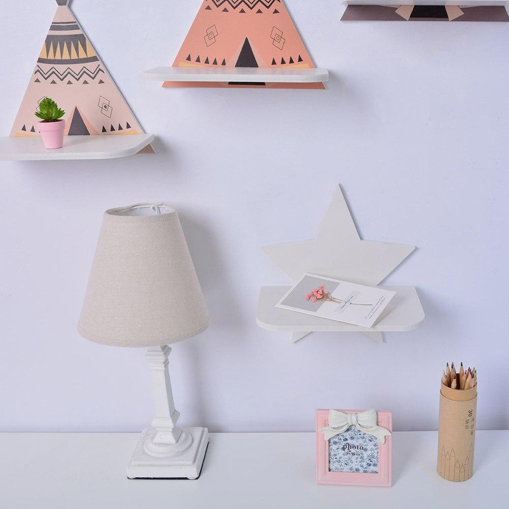 어린이 방 장식 별 모양 선반, 나무 플로팅 선반, 나무 사진 벽 디스플레이