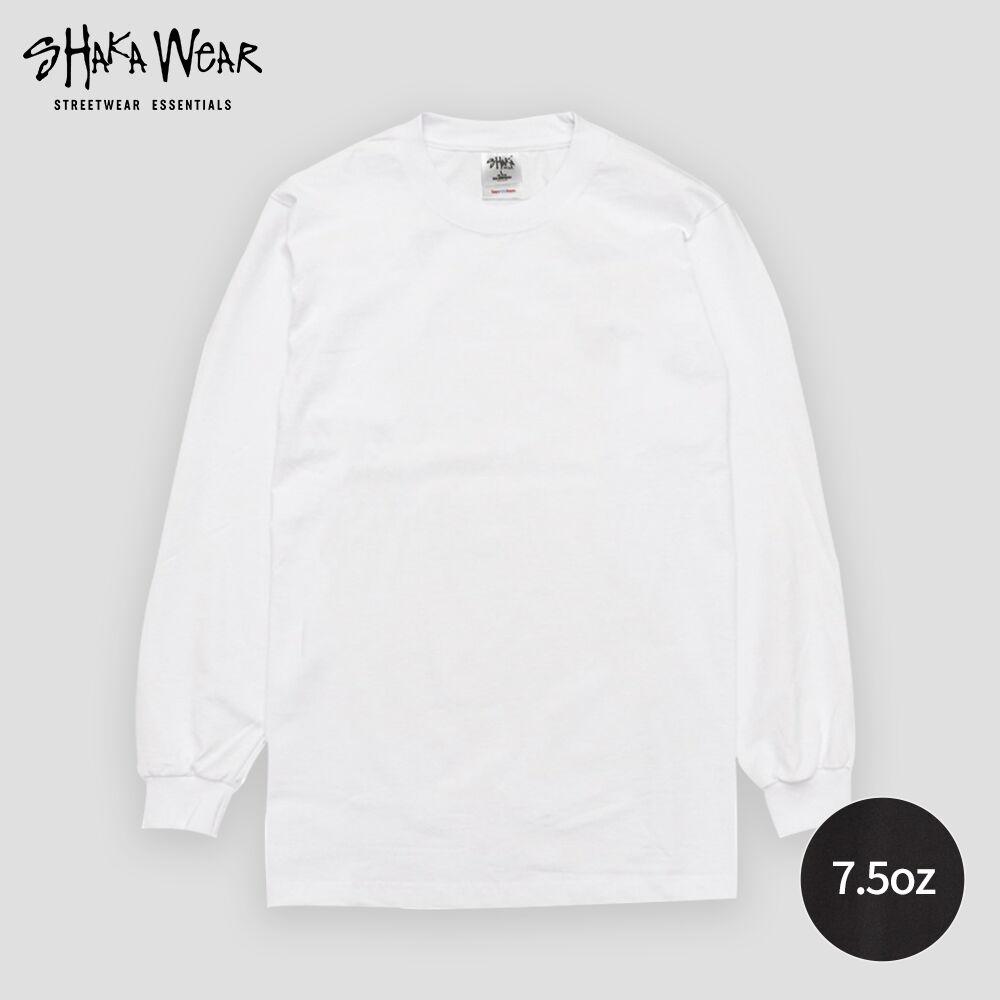 샤카웨어 7.5oz 맥스 헤비웨이트 무지 오버핏 긴팔티_화이트