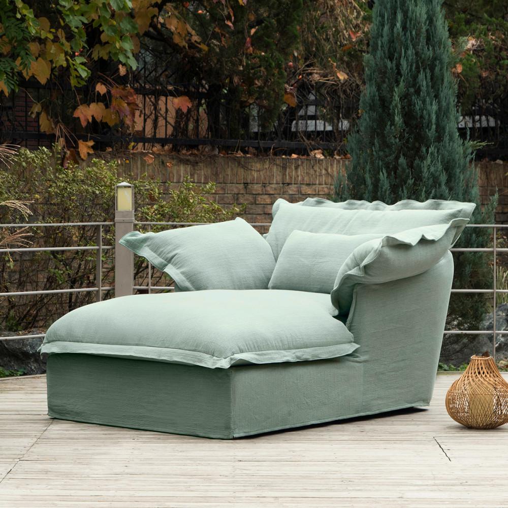 [퓨어1939] 온더클라우드 1.5인용 카우치형 오가닉 패브릭 소파 PR701-3 포레스트