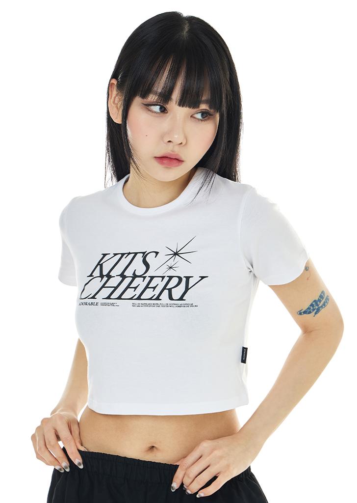 Kitscheery Big Logo Crop Tee (White)002