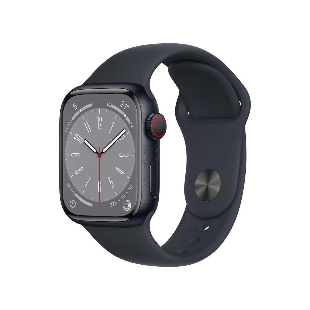 Apple 애플워치 8 41mm 셀룰러 미드나이트 알루미늄 케이스 미드나이트 스포츠밴드 (MNHV3KH/A)