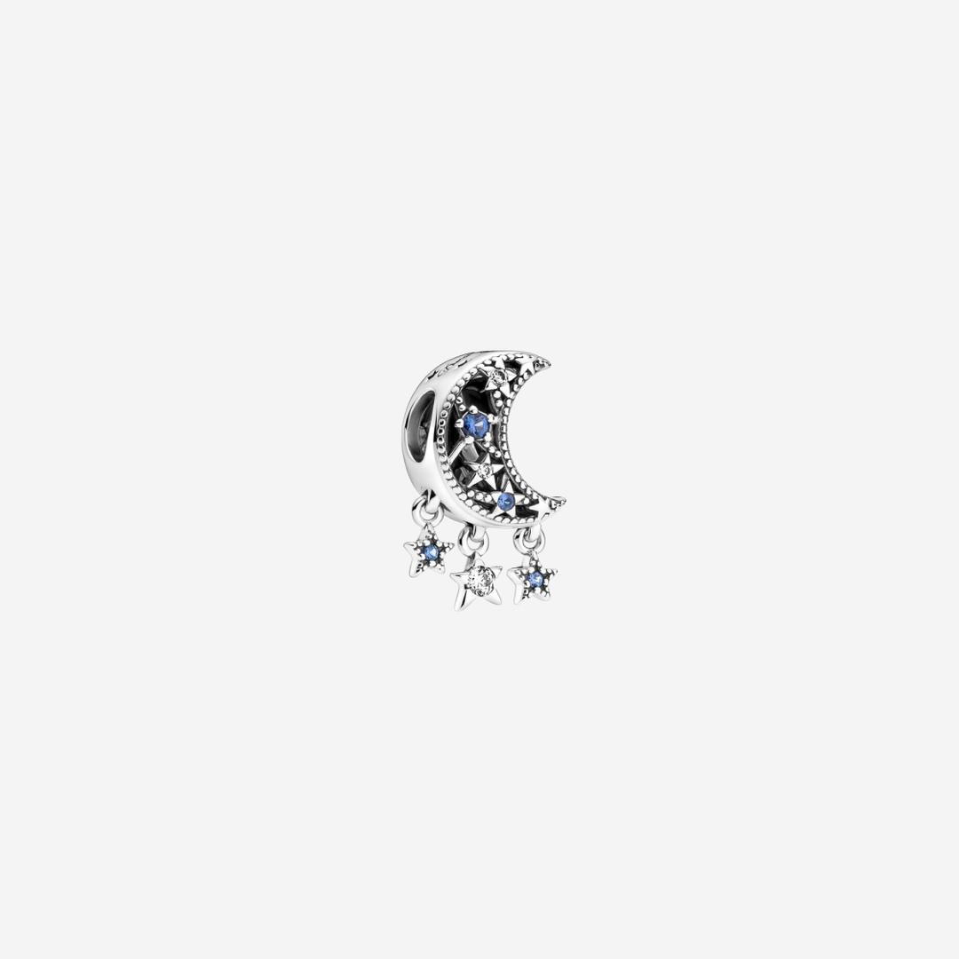 (W) Pandora Star Crescent Moon Charm Sterling Silver