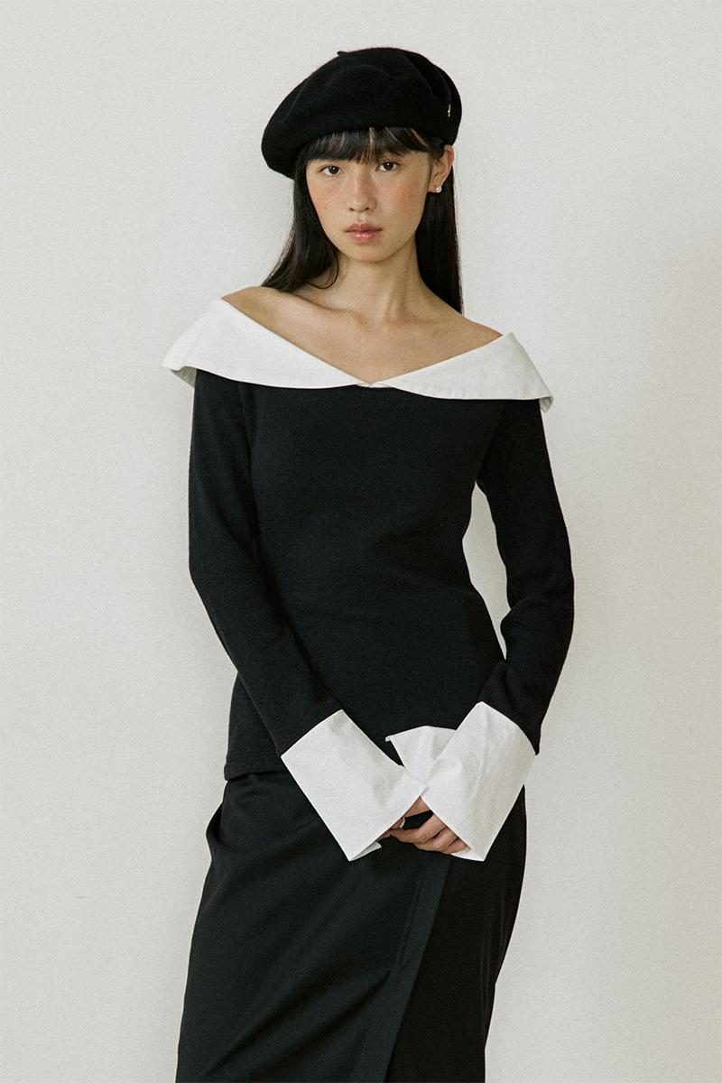 [10/2~]Sailor Collar Sleeve (black)