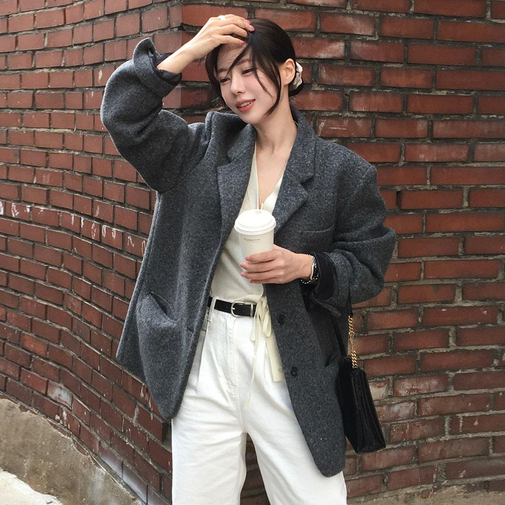 [고민영pick][2차 12/31 예약발송] Hairy wool jacket (charcoal)
