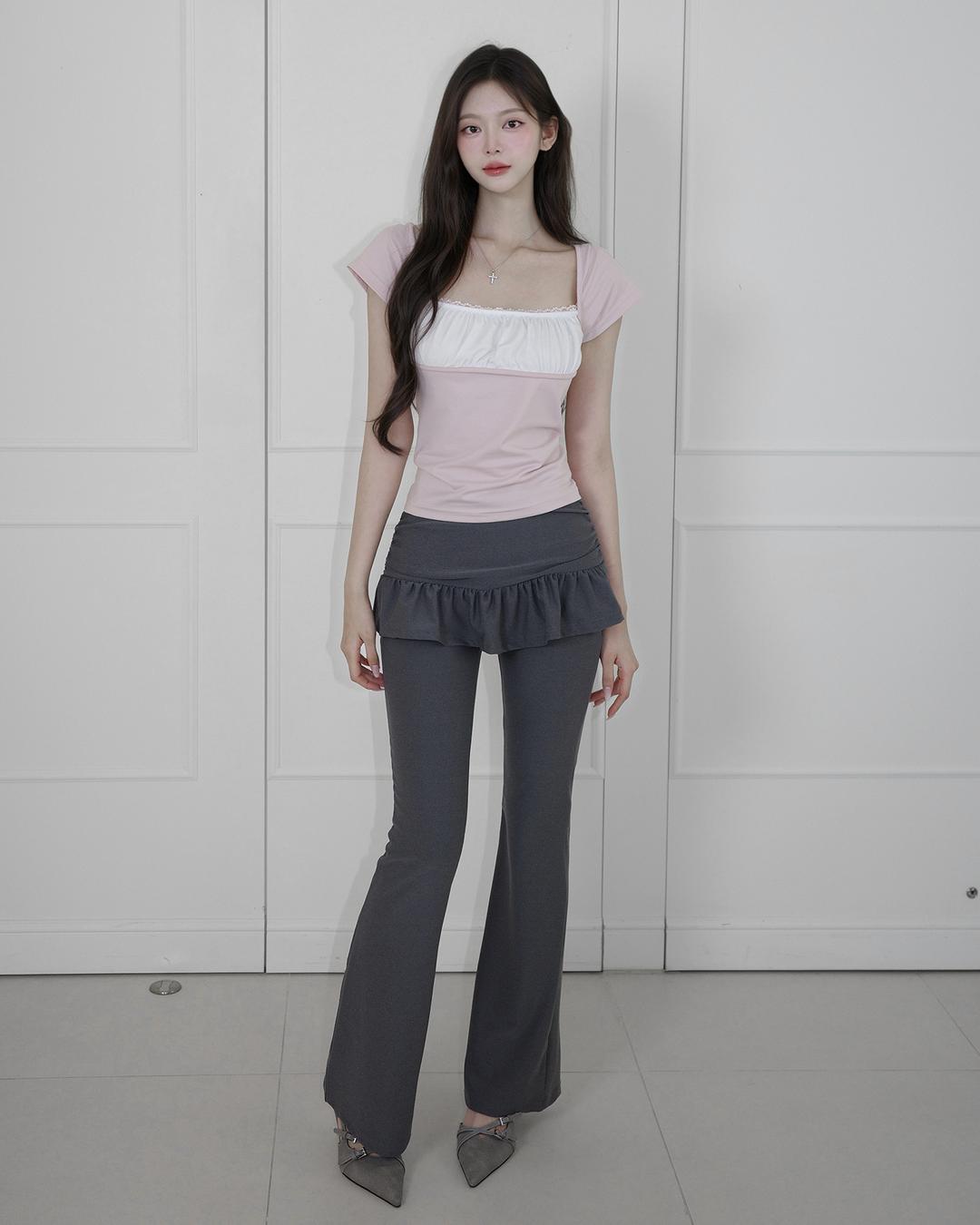 잔느 레이츠 셔링 부츠컷  레깅스 치마 바지