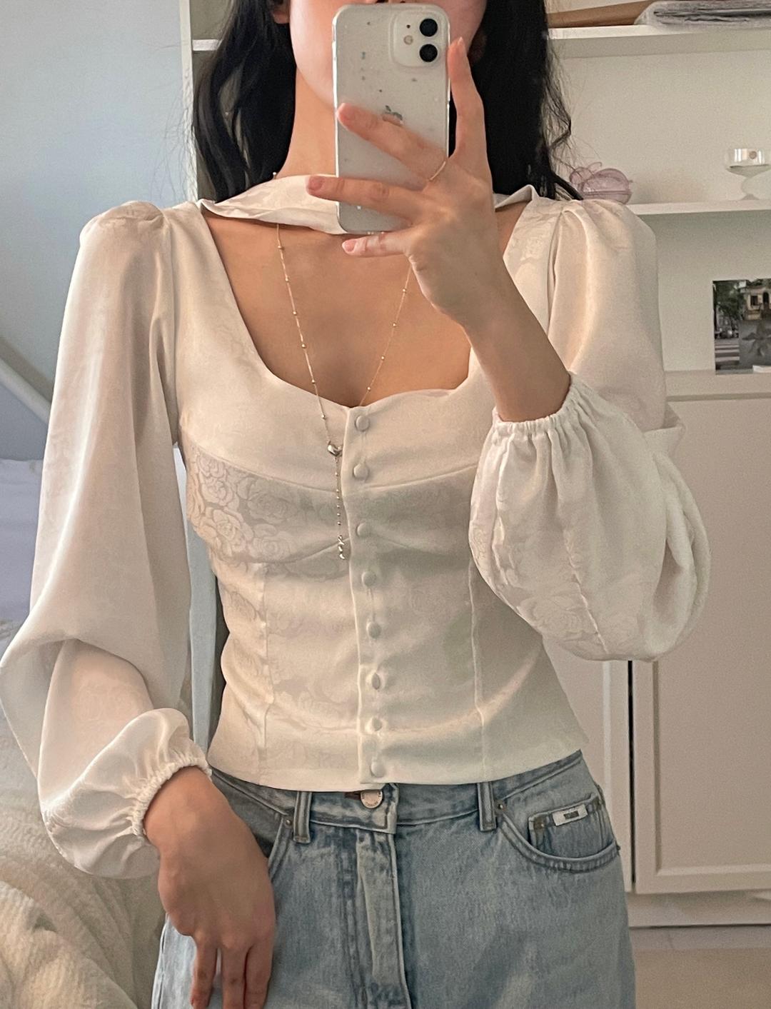 Rose scarf blouse