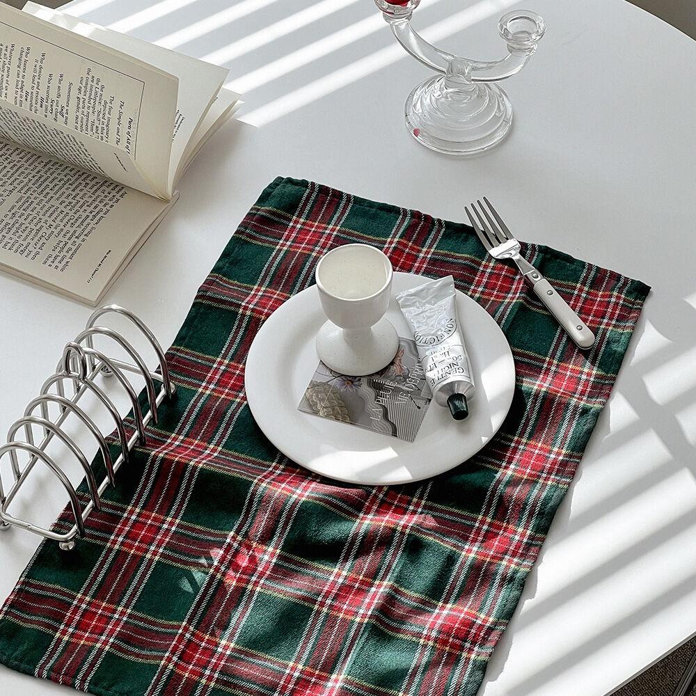 홈파티 체크 키친크로스 테이블매트