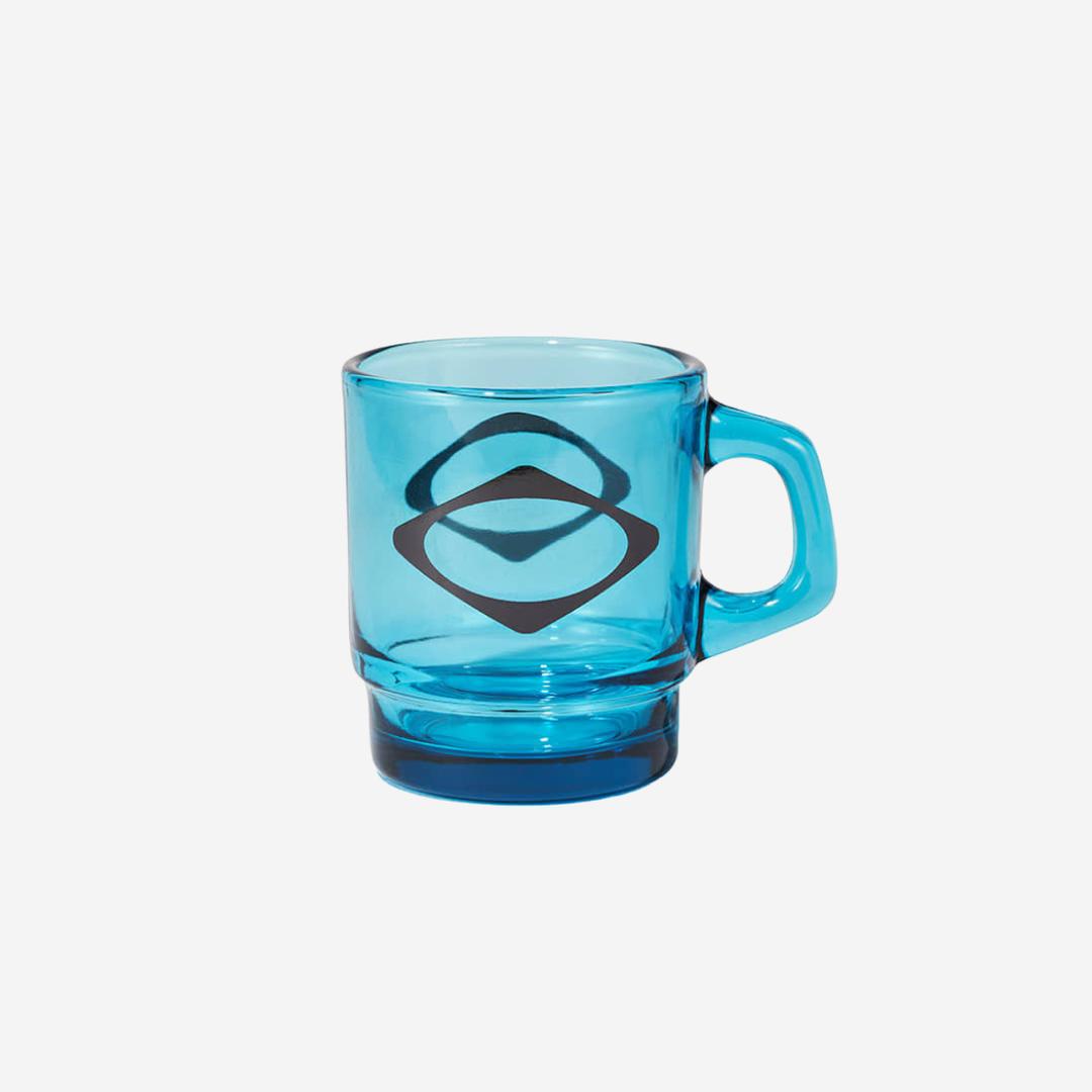Mischief Rhombus Glass Mug Aqua Blue