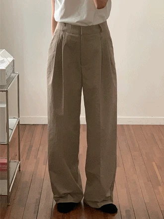 어스 핀턱 슬랙스-블랙s