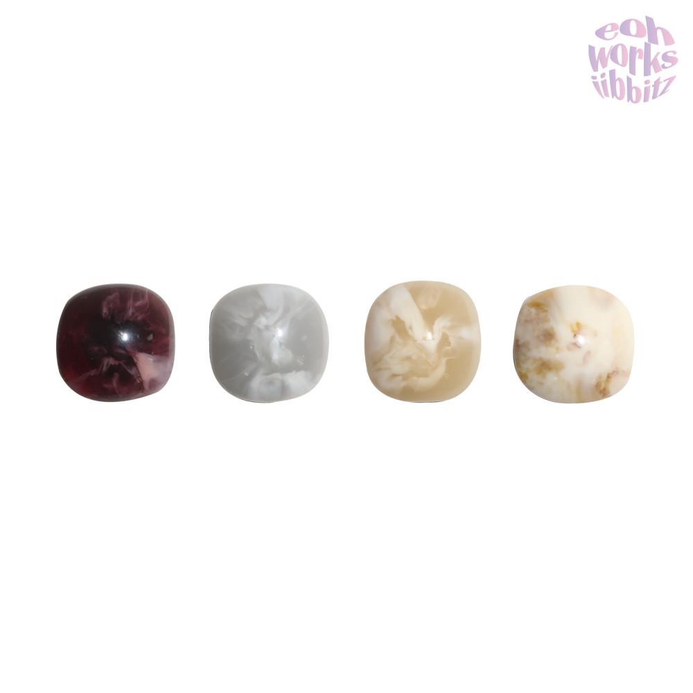 square marble button / 스퀘어마블 마블링