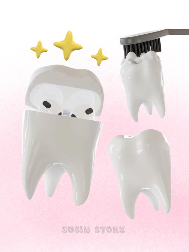 수심 White Tooth AirPods Case 치아 에어팟 케이스 선물 유니크