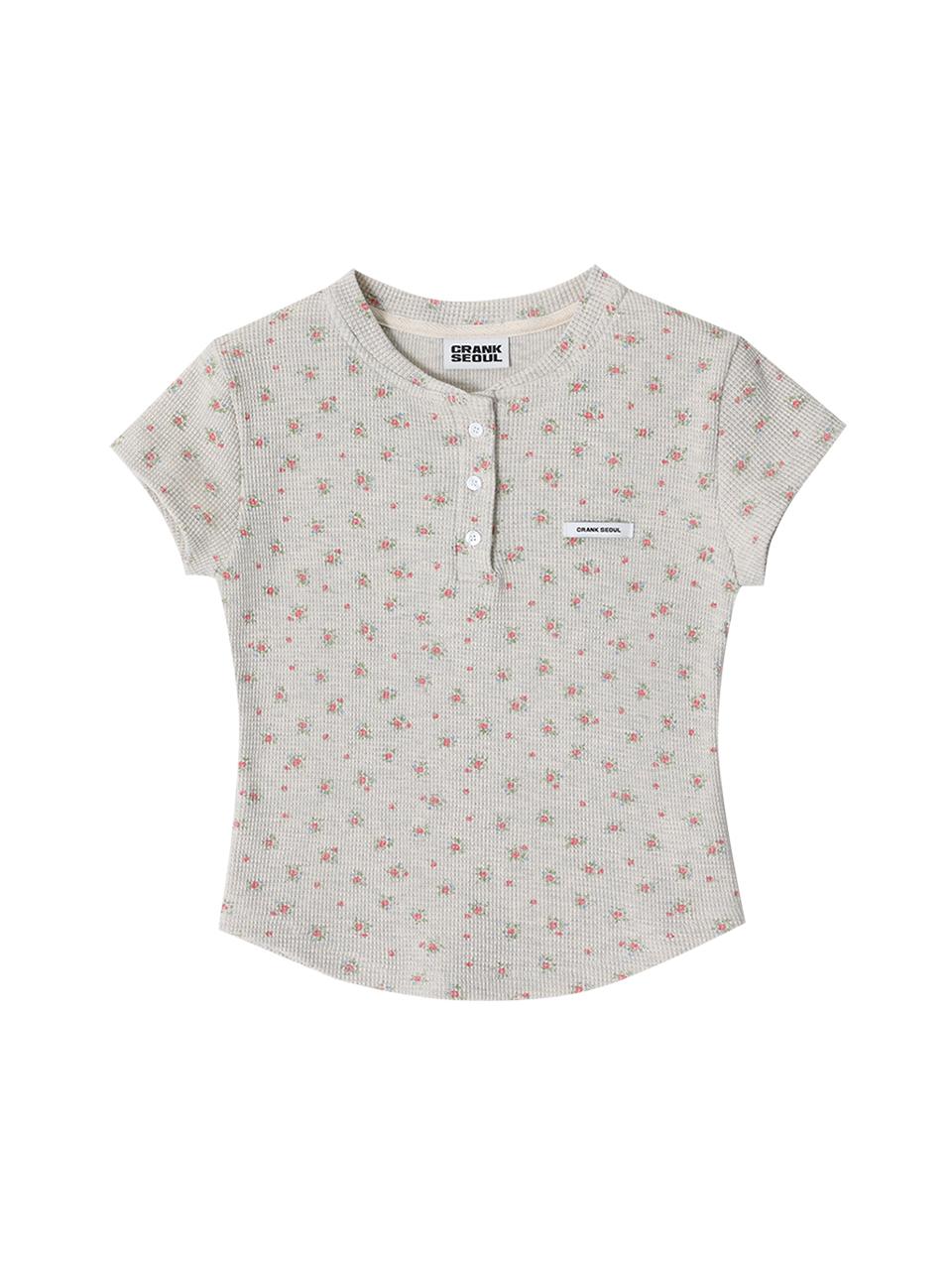 [Release 3/10] FLOWER HENLEY NECK TOP_OATMEAL