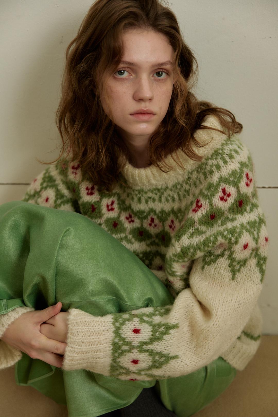 nordic wool knit_olive