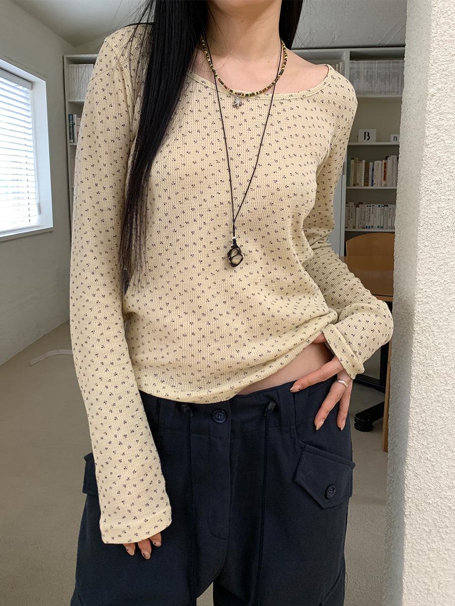 Floral cream top (4color)