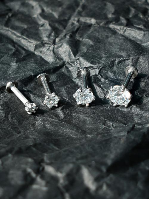 [1mm/1.2mm]14K 인터널 모이사나이트 다이아 육발 라블렛 피어싱