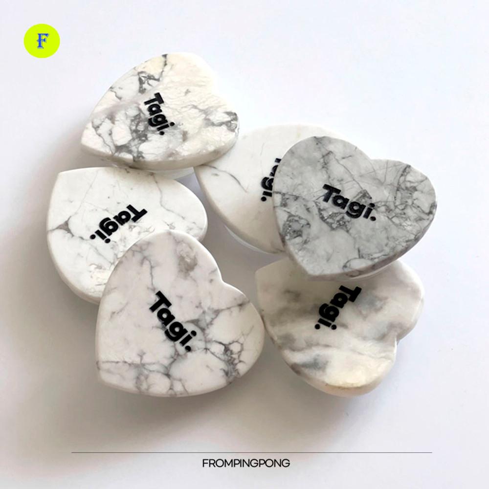 프롬핑퐁 러빙하트 Natural stone 천연석 그립톡 귀여운 거치대