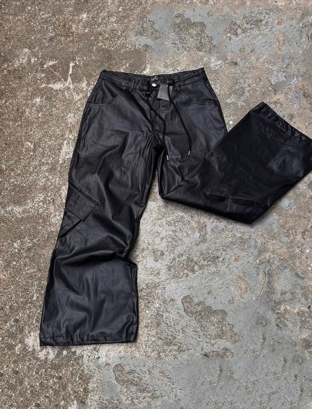 COATED FLARED CARGO PANTS (UNISEX) [ORDER MADE]