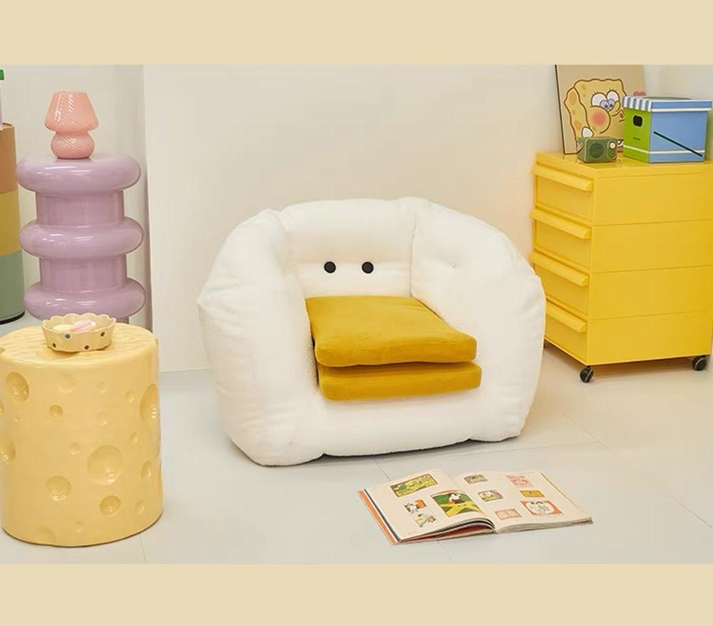 크림스튜디오 1인 빈백 귀여운 오리 소파
