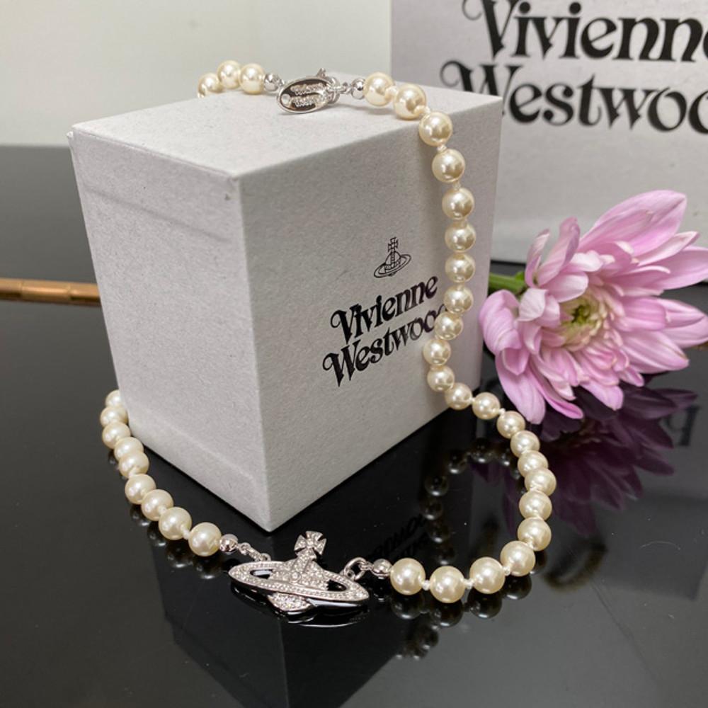 [🎁오늘출발/실버 빠른배송] 비비안웨스트우드 진주 초커 목걸이 VW19N14 / VIVIENNE WESTWOOD Pearl Choker Necklace(관부가세포함)