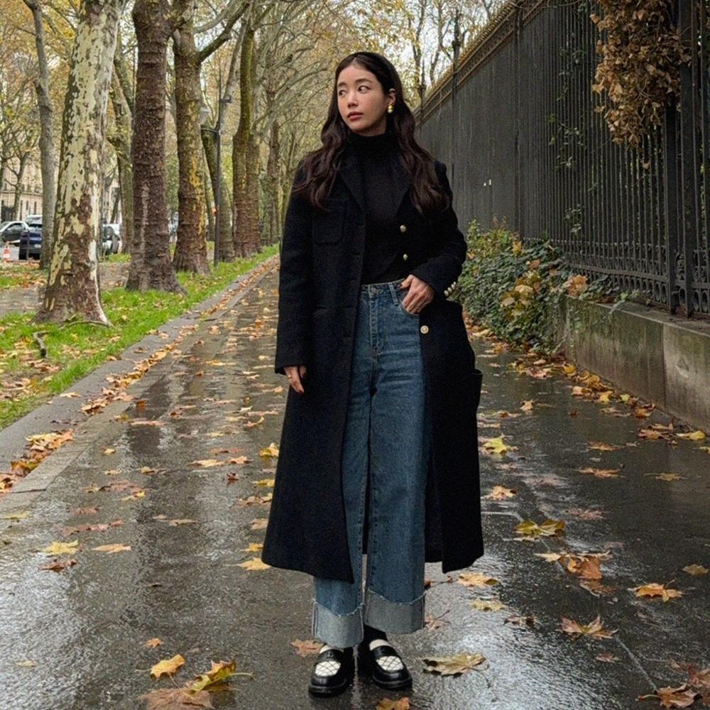 [기은세 착용] TRICIA premium wool long coat_black