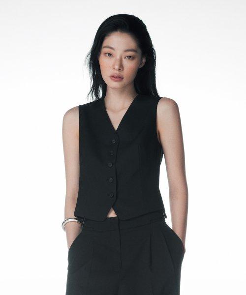 우먼즈 라이트웨이트 테일러드 베스트 [블랙]