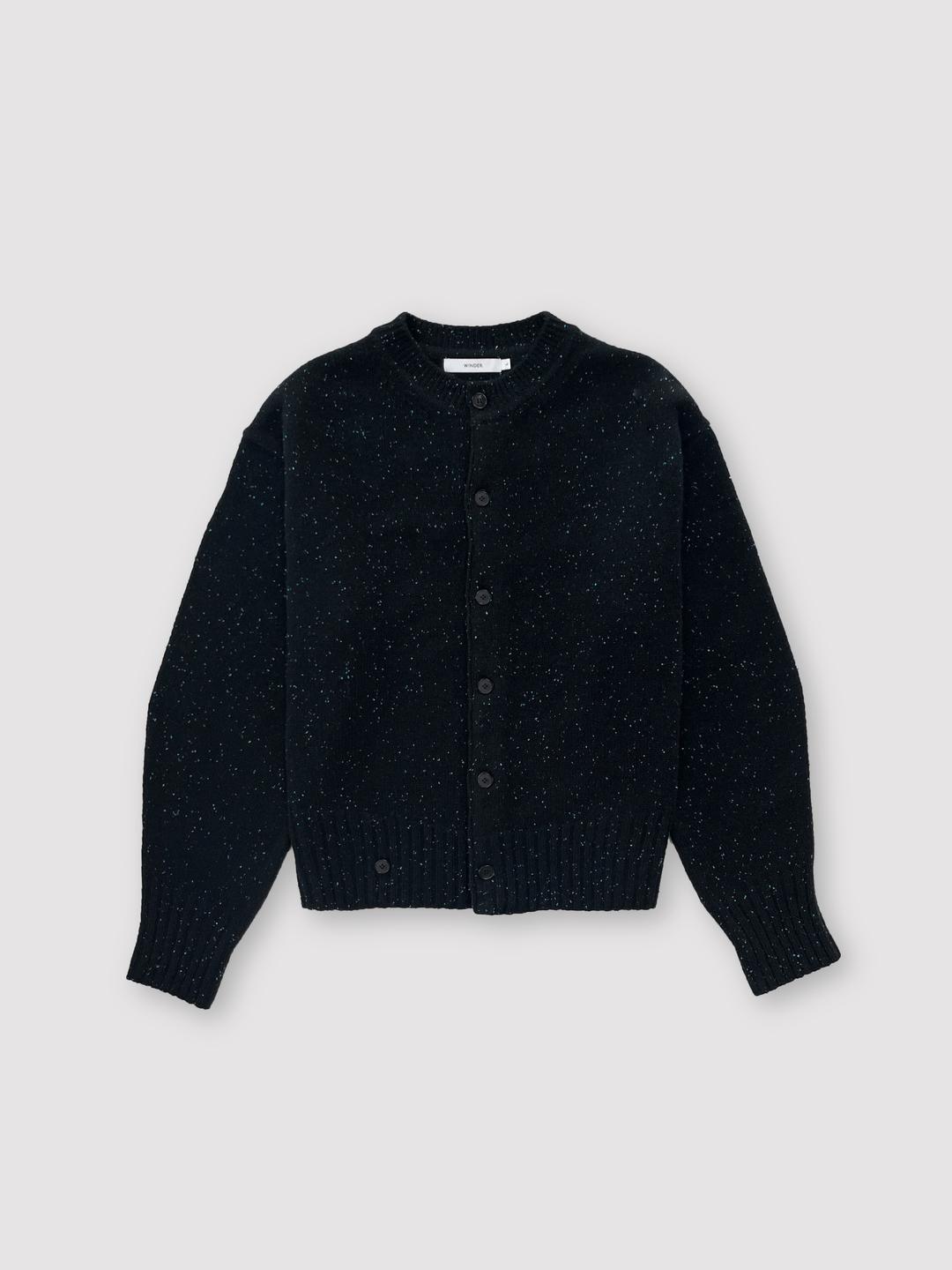MODIFIED WOOL ROUND CARDIGAN - GALAXY BLACK (W)